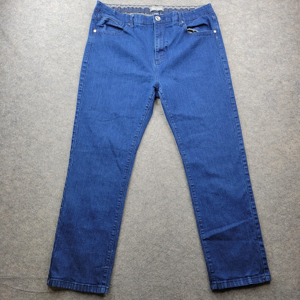 Paulo Solari Jeans Mens 42x32 Medium Blue Regular Straight Stretch Denim Pants